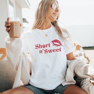 Short N' Sweet Shirt, Funny Flirty Retro Lip Graphic Tee